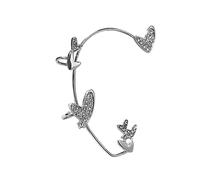 GGYTMQL Orecchini per Borchie, Orecchini a Forma di Cuore, Clip per Le Orecchie, Orecchini a Stella zircone Non piegati, Orecchini di Strass, Orecchini avvolti per Cuffia, Orecchini a Battente per