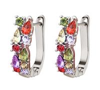 GGYTMQL Orecchini per Donne, Orecchini a Cerchio in Silicone Color Orecchini di Strass di Strass Sottili pennelli di Strass Eleganti Orecchini di Nozze Accessori per Donne Accessori Orecchini