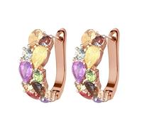 GGYTMQL Orecchini per Donne, Orecchini a Cerchio in Silicone Colore Orecchini di Strass di Strass Sottili penzolanti Eleganti Orecchini di rinestinzione per Matrimoni Accessori per Donne Accessori