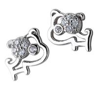 GGYTMQL Orecchini per Donne, Orecchini da Cucciolo S925 Diamond Coreano Diamond Sweet Year of The Dogone
