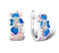 GGYTMQL Orecchini per donne Orecchini di fiori con pietre con smalto di gioielli di zirconia cubica