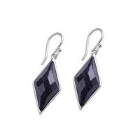 GGYTMQL Orecchini per Donne, Orecchini per Le Orecchie per Donne alla Moda Thai Gioielli Diamanti Orecchini Rossi di arenaria Blu, 925