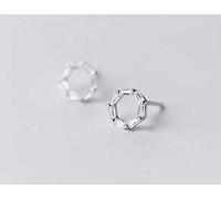 GGYTMQL Orecchini per Donne, Orecchini S925 Donne Corea Arte Nera Diamond Small Ring Circle Orecchini White Diamond
