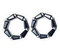 GGYTMQL Orecchini per Donne, Orecchini S925 Donne Corea Arte Nera Diamond Small Ring Circle Orecchini White Diamond