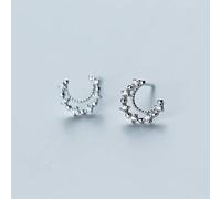 GGYTMQL Orecchini per Donne, Orecchini S925 Donne in Stile Coreano Semplice Orecchini a Bordo Diamanti Cavi Moon