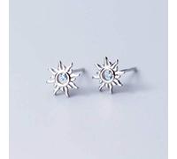 GGYTMQL Orecchini per Donne, Orecchini S925 Female in Stile Coreano Arte Blu Diamante Cavo Orecchini da Sole Rotondi Carini