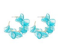 GGYTMQL Orecchini per Donne, Petali Blu, Gioielli per Vacanze estive, Bellissimi Gioielli.