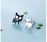 GGYTMQL Orecchini per Le Donne, Orecchini S925 personalità della Moda Coreana in Bianco e Nero Orecchini di Animali gravi
