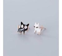 GGYTMQL Orecchini per Le Donne, Orecchini S925 personalità della Moda Coreana in Bianco e Nero Orecchini di Animali gravi
