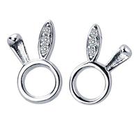 GGYTMQL Orecchini per Le Donne, S925 Orecchini Bianchi da Donna Hansen Sweet Literary Animal Animal Coniglio