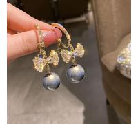 GGYTMQL Orecchini zirconi Viola a Forma di Cuore per Il Regalo di Compleanno di Gioielli da Sposa da Donna