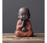 GGYTMQL Ornament Sculpture 9cm Buddha Statues Buddhism Piccolo Monk Figurine Statuette Feng Shui Ceramica Club Club GioMantico Decorazione