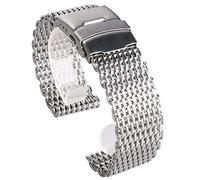 GGYTMQL Orologi cinghie in acciaio inossidabile cinghia orologio da orologio in argento Bracciale da polso Dritta Mesh Mesh Watch Band cinturino 18 mm, 20 mm, 22 mm, 24 mm