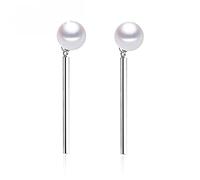 GGYTMQL Pearl, Perla con Orecchini in Argento Sterling 925, gioielleria per Le Donne Orecchini da Sposa White White White Orecchini