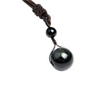 GGYTMQL Pendente ossidiano colorato/Ciondolo Cristallino+Pendente di Corda/Sfera/San Valentino, Natale