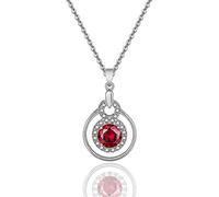 GGYTMQL Pendente zircone Rotondo di Gioielli di Moda Ciondolo d'Argento Femmina - Collana Creativa Semplice