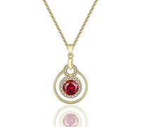 GGYTMQL Pendente zircone Rotondo di Gioielli di Moda Ciondolo d'Argento Femmina - Collana Creativa Semplice