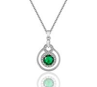 GGYTMQL Pendente zircone Rotondo di Gioielli di Moda Ciondolo d'Argento Femmina - Collana Creativa Semplice