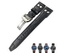 GGYTMQL Per il pilota IWC Mark Portugieser Portofino Watchbands 20mm 21mm 22mm in pelle cinghia orologio marrone Black Watch Band for Men Bracciale