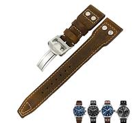 GGYTMQL Per il pilota IWC Mark Portugieser Portofino Watchbands 20mm 21mm 22mm in pelle cinghia orologio marrone Black Watch Band for Men Bracciale