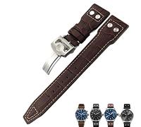 GGYTMQL Per il pilota IWC Mark Portugieser Portofino Watchbands 20mm 21mm 22mm in pelle cinghia orologio marrone Black Watch Band for Men Bracciale