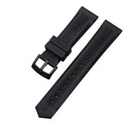 GGYTMQL Per la fascia di orologi a nastro in silicone sportivo Bracciale in gomma naturale sudore impermeabile con orologio acciaio fine in acciaio 20 22 mm
