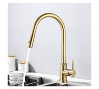 GGYTMQL Pespa per bagno Gold Gold Raccontento rubinetto caldo e freddo Tre fori miscelatore per lavello da 8 pollici Nickel nero (pennello oro)