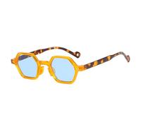 GGYTMQL Piccoli Occhiali da Sole Quadrati Donna Vintage Retro Punk Sun Framo di Occhiali in poligono di Lusso Femmina