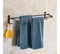GGYTMQL Porta Asciugamani, portavalo per Asciugamani in Alluminio, Porta Asciugamano a Doppia Barra di stoccaggio/Decorazione da 38 cm