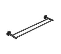 GGYTMQL Portame di Asciugamani, Barra Asciugamano Nero per Perforato per Perforazione WC Piatta a Doppio palo Estensione Barra da Asciugamano a Parete Montato per Vasca da Bagno Accessori per