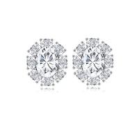 GGYTMQL Prodotti da Ragazza 4 Orecchini a Perno di Moissanite per Donne D Colore S925 Sterling Silver Lab Creato Orecchini a Perno di Diamanti squisiti Elegante Design Ovale Perfetto per i Regali per