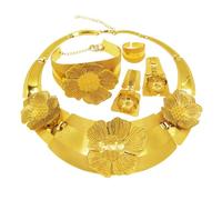GGYTMQL Prodotti da Ragazza 4 Pezzi Scintillanti 24k Impegno Set di Gioielli da Sposa per Orecchini da Donna Orecchini da Donna Bracciale Anello Bracciale Set di Gioielli da Donna per i Regali di