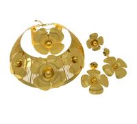 GGYTMQL Prodotti da Ragazza 4 Pezzi Set di Gioielli da Sposa Scintillanti 24k per Le Orecchini per Braccialetti da Donna Set di Anelli da Sposa Set di Gioielli da Sposa per Donne per Feste.