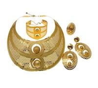 GGYTMQL Prodotti da Ragazza 4 Pezzi Set di Gioielli da Sposa Scintillanti 24k per Le Orecchini per Braccialetti da Donna Set di Anelli da Sposa Set di Gioielli da Sposa per Donne per Feste.