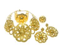GGYTMQL Prodotti da Ragazza 4 Pezzi Set di Gioielli da Sposa Scintillanti 24k per Le Orecchini per Braccialetti da Donna Set di Anelli da Sposa Set di Gioielli da Sposa per Donne per Feste.