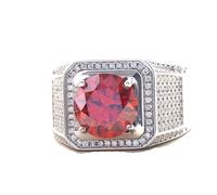 GGYTMQL Prodotti da ragazza 5 anello moissanita per maschi rossi/blu anello diamantato in argento sterling con colore d chiarezza rotonda taglio rotondo maschi anelli di fidanzamento moissanite anelli