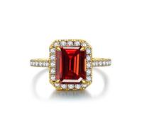 GGYTMQL Prodotti da Ragazza abbagliante 3 Anelli moissanita per Donne Taglio Smeraldo d Colore s925 Sterling Lab Laboratorio Creato Anelli di Diamanti Perfetti per Le Feste di Abbigliamento
