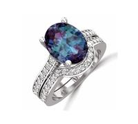 GGYTMQL Prodotti da Ragazza Anelli Gioielli ad Anello Donne Uomini promettono Matrimoni Minimalist Temperament Line Design a Quattro Artigli zirconi Anelli di Lussuosa Set di Anelli da Donna