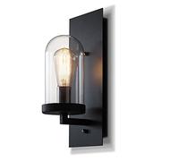 GGYTMQL Prontine Muro Oro Moderno, Arredamento a Monte da Parete in Vetro Trasparente, Lanterna da Parete Industriale retrò Americana, Lampada da Parete Interna per Soggiorno Camera da Letto del