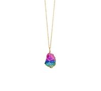 GGYTMQL Rainbow Natural Stone Pandant Necklace Crystal Chakra Rock Necklace Gold Color Chain Quartz Long Collace Gioielli Regalo