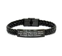 GGYTMQL Regali bracciale in pelle fresca della mamma del magistrato per Natale - citazione divertente ispirata, piccola, cuoio, nessuna gemma