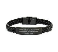 GGYTMQL Regali di programmatore di computer da amici per compleanno bracciale in pelle intrecciata unica Questo è quello che sembra un fantastico programmatore di computer
