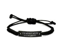 GGYTMQL Regali di saldatura per uomini donne, un giorno senza saldatura è una giornata sprecata, un'idea unica saldatura Bracciale a corda nera, braccialetto inciso da