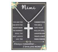 GGYTMQL Reghip Regma Croce Ciptent Collana Religiosa Religiosa Lettera di Regalo Cristiana Collana Regalo di Compleanno della Nonna con Carta