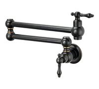GGYTMQL Restrozzoso a muro di riempimento in ottone Resoucet con doppia articolazione a swing 2 maniglie cucina Coldro freddo, C (A)