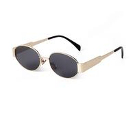 GGYTMQL Retro Metallo Esagono Occhiali Da Sole per Le Donne Degli Uomini di Lusso Alla Moda Steam Punk Occhiali Da Sole Femminile UV4, C12 ovale, Taglia unica