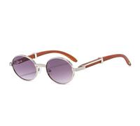 GGYTMQL Retro Ovale Uomini Occhiali Da Sole Moda Trasparente Gradiente Lens Eyewear Donne Occhiali Da Sole di Lusso Sfumature UV400, Grigio Argento Gradiente, Taglia unica