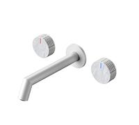 GGYTMQL Rubinetti al lavandino, rubinetto del bagno montato a parete, rubinetti del bagno per lavello a 3 fori, rubinetto del lavandino del bagno, doppio mixer del bacino in ottone, rubinetto del