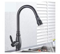 GGYTMQL Rubinetti da Cucina Neri in Bronzo Tirare Fuori lavello Cucina lavello Caldo Mixer a Rubinetto Mixer per tapici per cucine per Cucina 360 Rotazione Mixer Rubinetto (Oro polisehd)