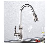 GGYTMQL Rubinetti da Cucina Neri in Bronzo Tirare Fuori lavello Cucina lavello Caldo Mixer a Rubinetto Mixer per tapici per cucine per Cucina 360 Rotazione Mixer Rubinetto (Oro polisehd)